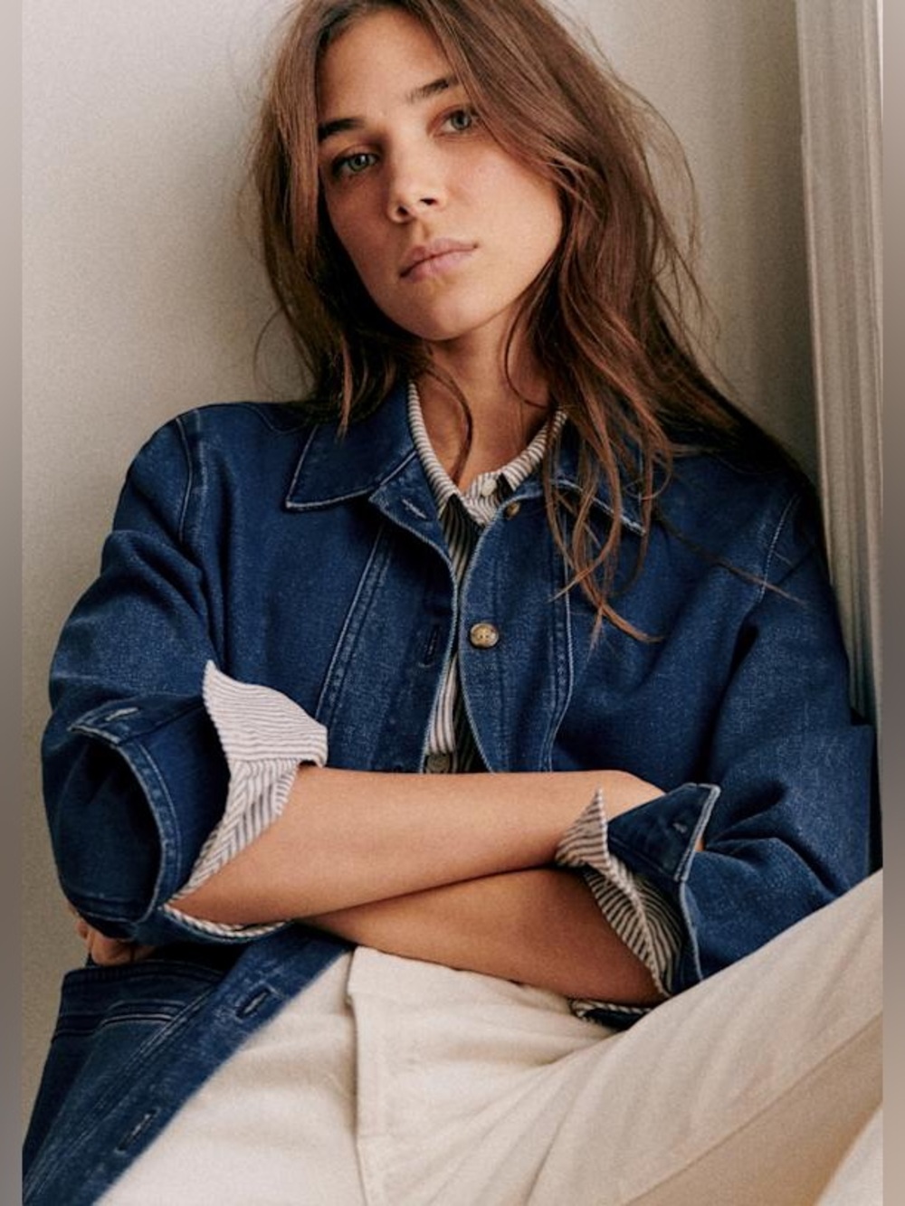 SEZANE Will Jacket Indigo Denim Size XXL VGUC - Picture 2 of 8